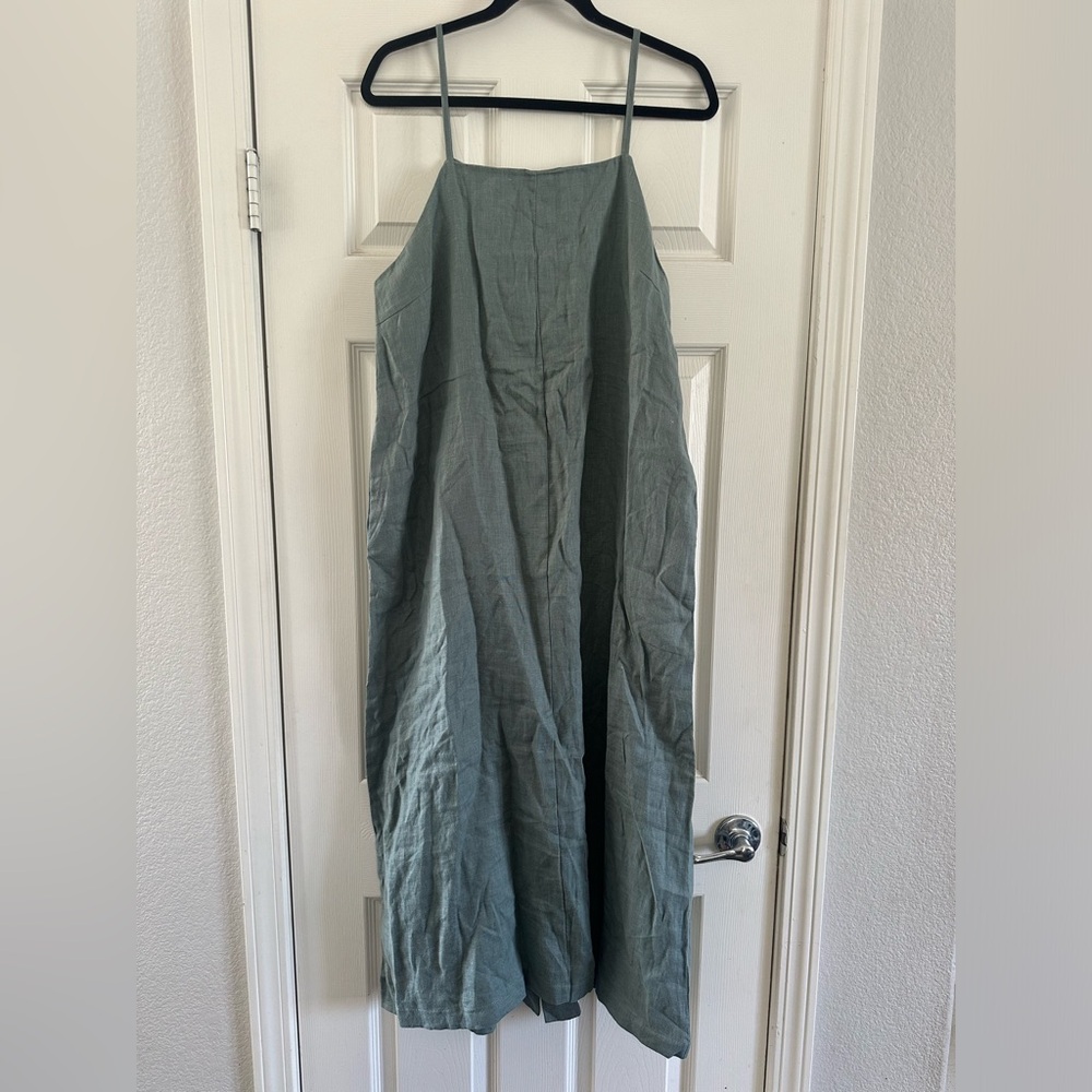 Beaumont Organic Blue Athene linen maxi dress women’s size large L